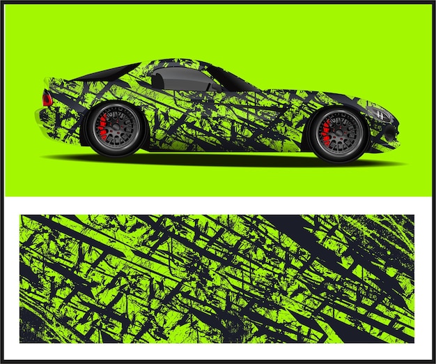Diseño de calcomanía de envoltura de coche vector diseño de envoltura de librea personalizada
