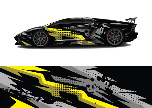 Diseño de calcomanía para envolver autos deportivos
