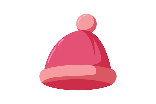 Vector diseño de calcomanía de invierno con sombrero rosado