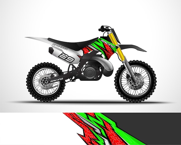 Diseño de calcomanía de motocicleta, motocross y vinilo.