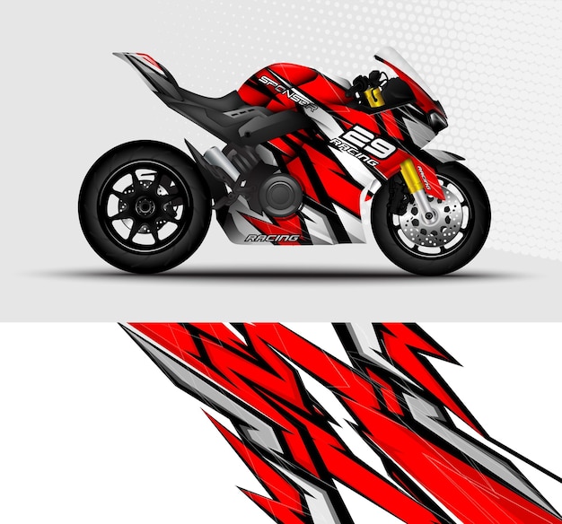 Vector diseño de calcomanías y calcomanías de vinilo para motocicletas deportivas