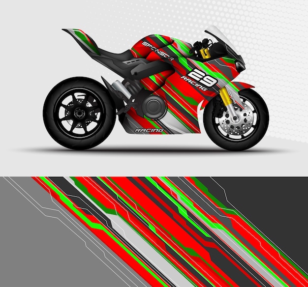 Diseño de calcomanías y calcomanías de vinilo para motos deportivas