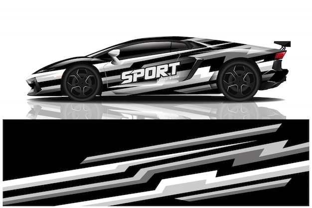 Diseño de calcomanías para envolver autos deportivos