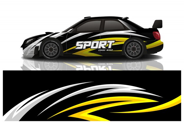 Diseño de calcomanías para envolver autos deportivos