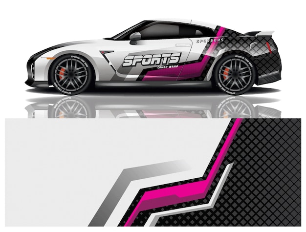 Diseño de calcomanías para envolver autos deportivos