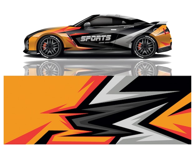 Diseño de calcomanías para envolver autos deportivos