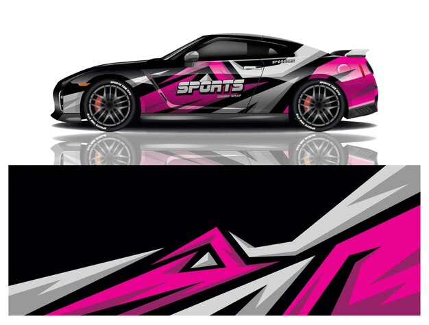 Diseño de calcomanías para envolver autos deportivos