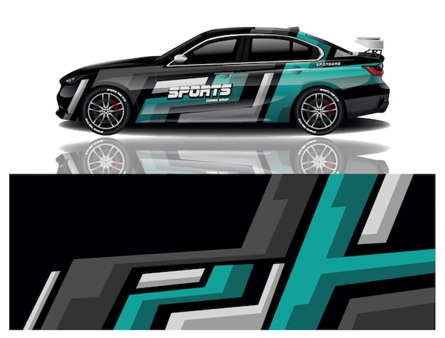Diseño de calcomanías para envolver autos deportivos