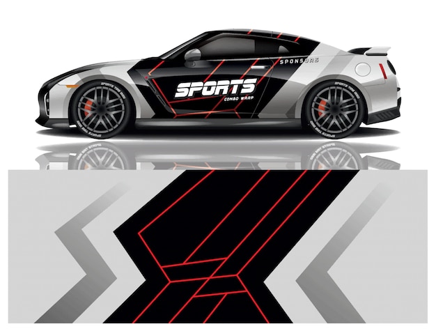 Diseño de calcomanías para envolver autos deportivos