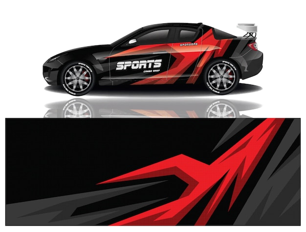Diseño de calcomanías para envolver autos deportivos