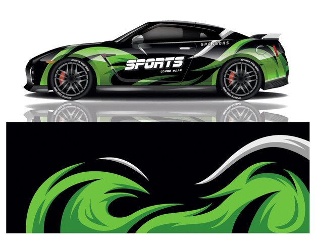 Diseño de calcomanías para envolver autos deportivos