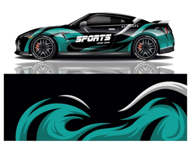 Diseño de calcomanías para envolver autos deportivos