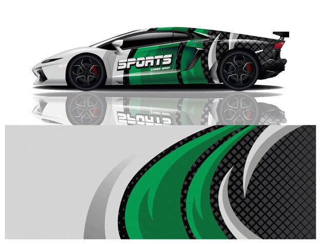 Diseño de calcomanías para envolver autos deportivos
