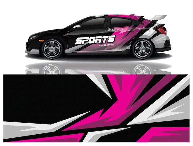 Diseño de calcomanías para envolver autos deportivos