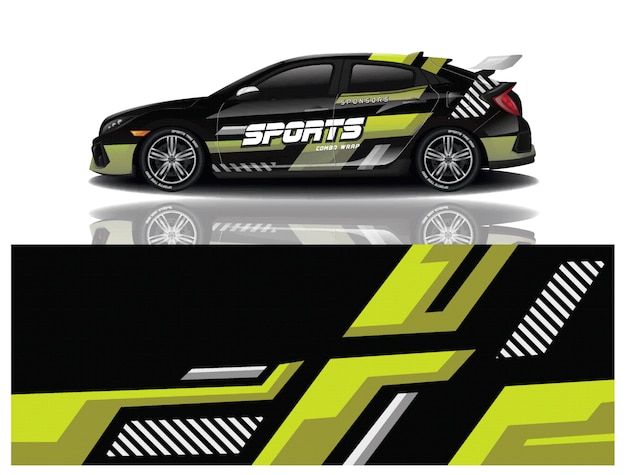 Diseño de calcomanías para envolver autos deportivos