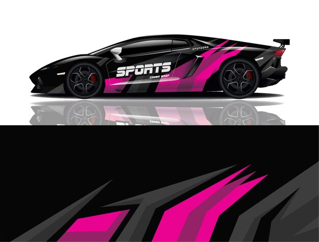 Diseño de calcomanías para envolver autos deportivos