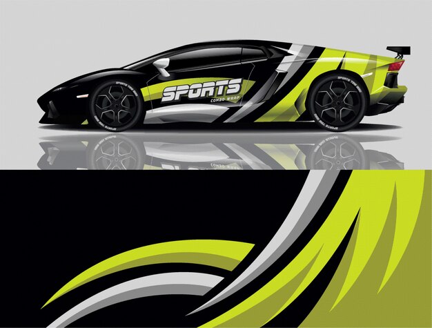 Diseño de calcomanías para envolver autos deportivos