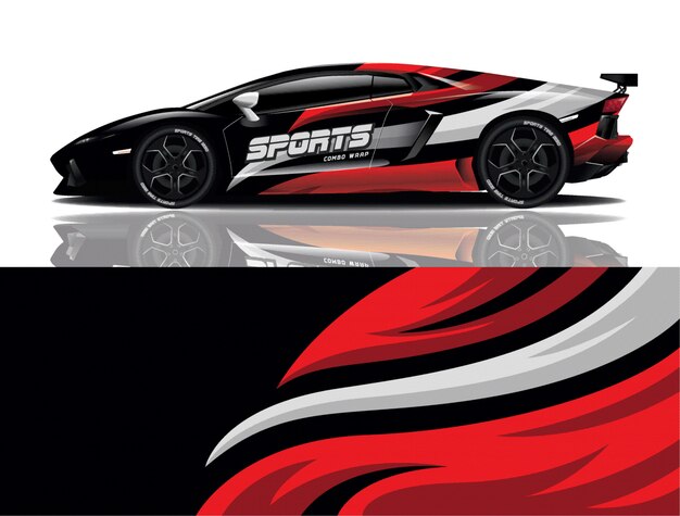 Diseño de calcomanías para envolver autos deportivos