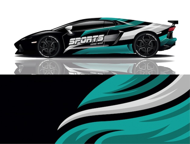 Diseño de calcomanías para envolver autos deportivos