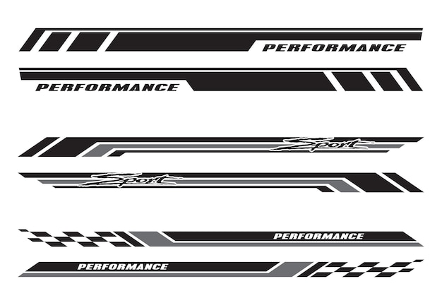 Vector diseño de calcomanías laterales para automóviles vector de vehículos calcomanías para la plantilla de ambas partes adecuado para imprimir o cortar