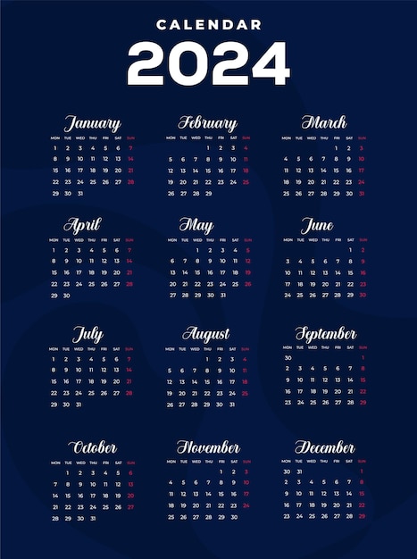 Diseño de calendario 2024