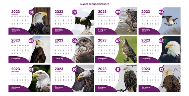 Diseño de calendario de año nuevo para 2023