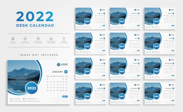 Diseño de calendario de escritorio 2021 creativo moderno