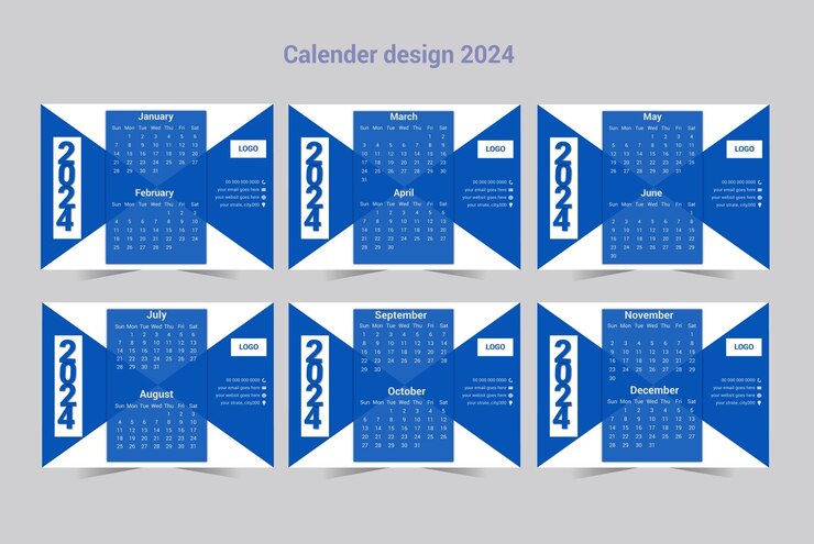 Diseño del calendario de escritorio 2024