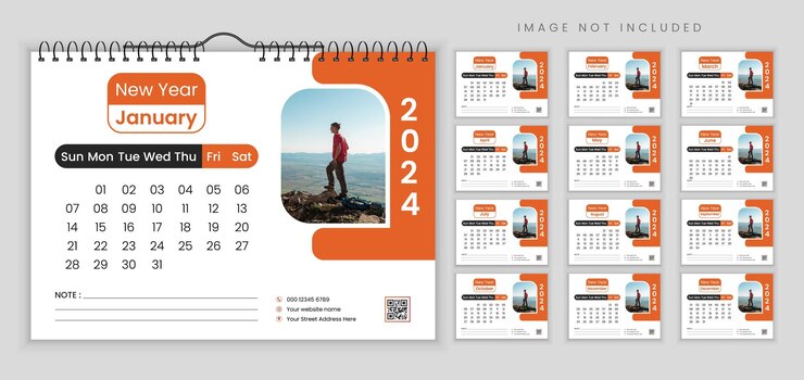 Diseño de calendario de escritorio colorido vectorial