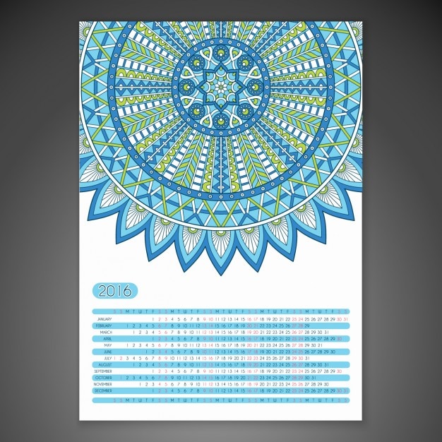 Diseño de calendario de estilo boho