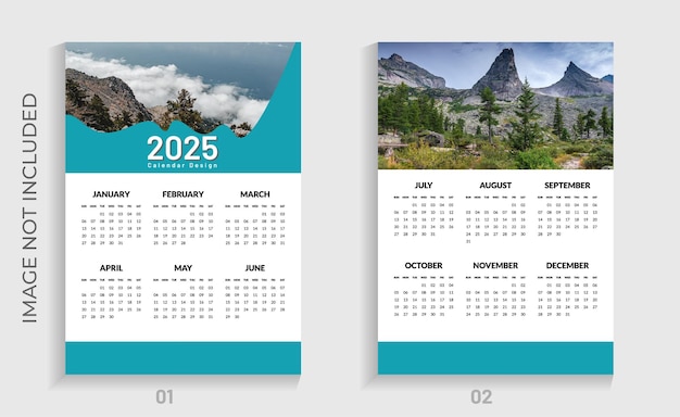Diseño del calendario para el nuevo año 2025