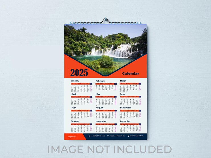 Diseño de calendario de pared 2025 Elegante y funcional Perfecto para el hogar y la oficina