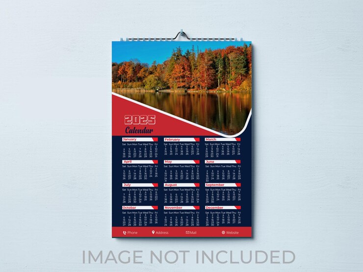Diseño de calendario de pared 2025 Elegante y funcional Perfecto para el hogar y la oficina
