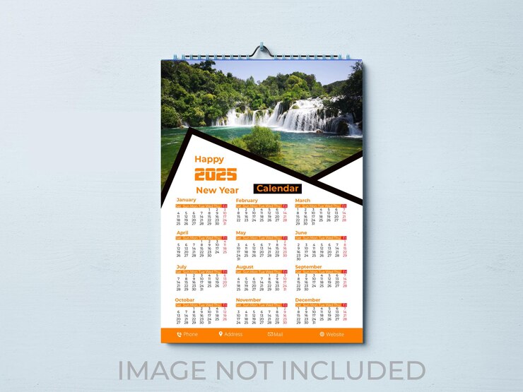 Diseño de calendario de pared 2025 Elegante y funcional Perfecto para el hogar y la oficina