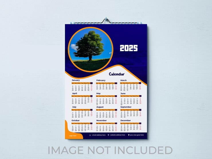 Diseño de calendario de pared 2025 Elegante y funcional Perfecto para el hogar y la oficina