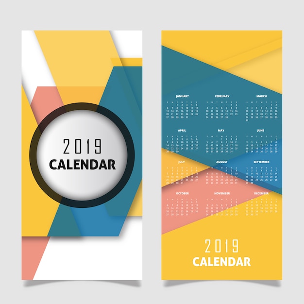 Vector diseño de calendario vector 2019