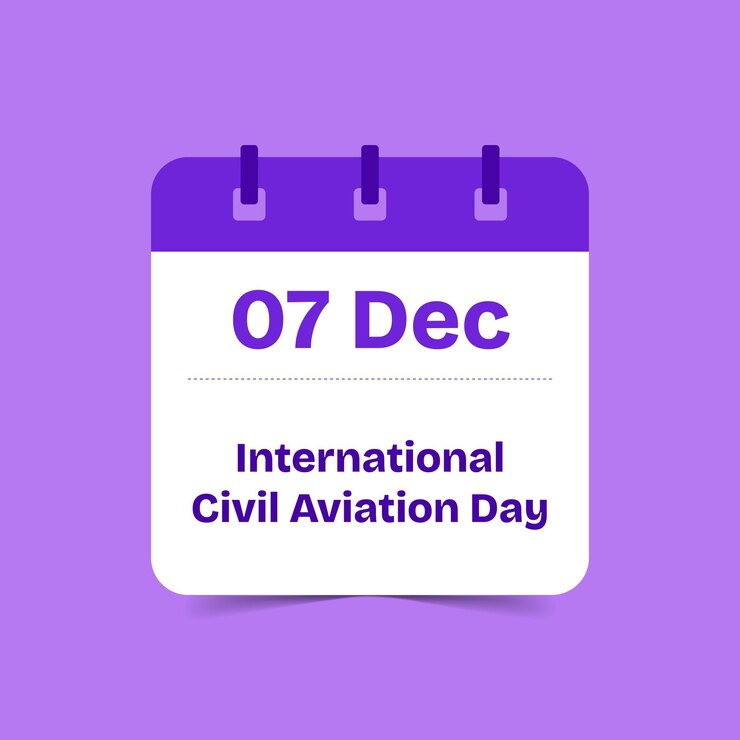 Vector diseño del calendario vectorial del día internacional de la aviación civil