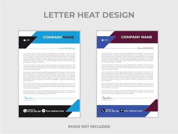 Vector diseño de calor de carta comercial estacionaria editable