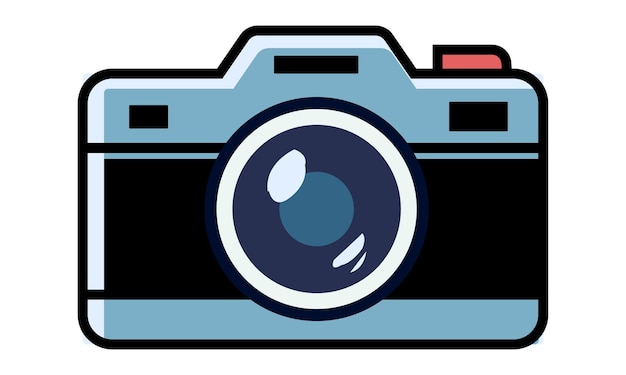 Diseño de cámara fotografía vectorial aislada en un fondo blanco
