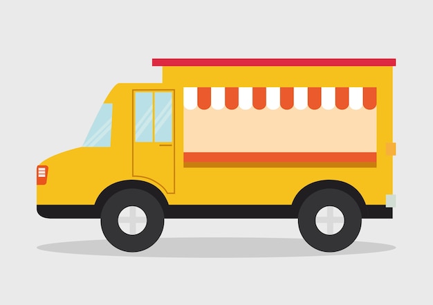 Diseño de camiones. icono de comida. Ilustración plana