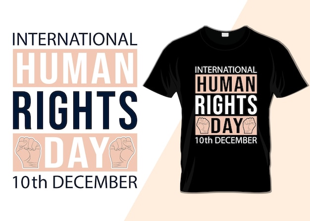 Vector diseño de camiseta del 10 de diciembre del día internacional de los derechos humanos