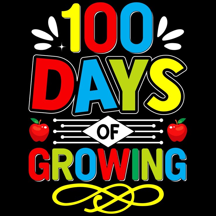 Vector diseño de camiseta de 100 días de escuela
