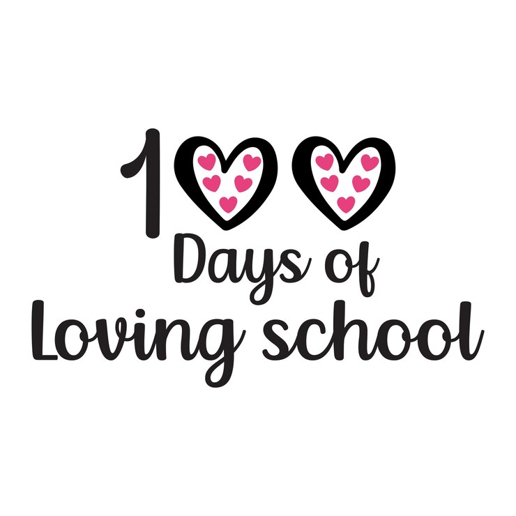 Diseño de camiseta de 100 días de escuela.
