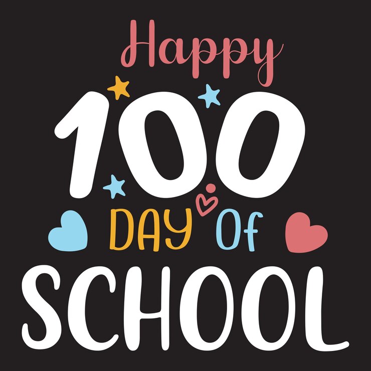 Diseño de camiseta de 100 días de escuela.