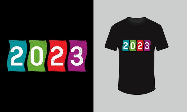 diseño de camiseta 2023, diseño de camiseta de año nuevo 2023