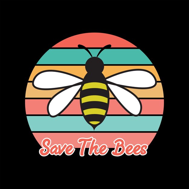 Vector diseño de camiseta de abeja