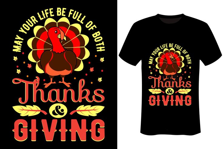 Diseño de camiseta de acción de gracias
