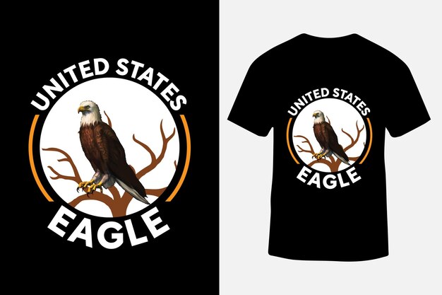 Vector diseño de camiseta de águila de estados unidos