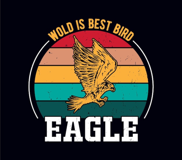 El diseño de la camiseta de águila vintage.