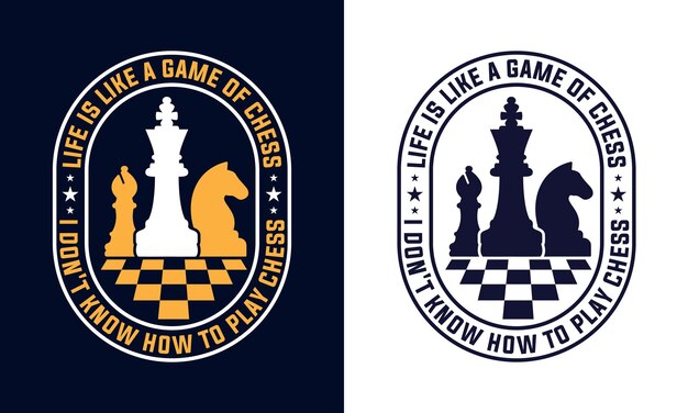 Diseño de camiseta de ajedrez el ajedrez se juega con la mente y no con las manos ilustración de ajedrez vecto
